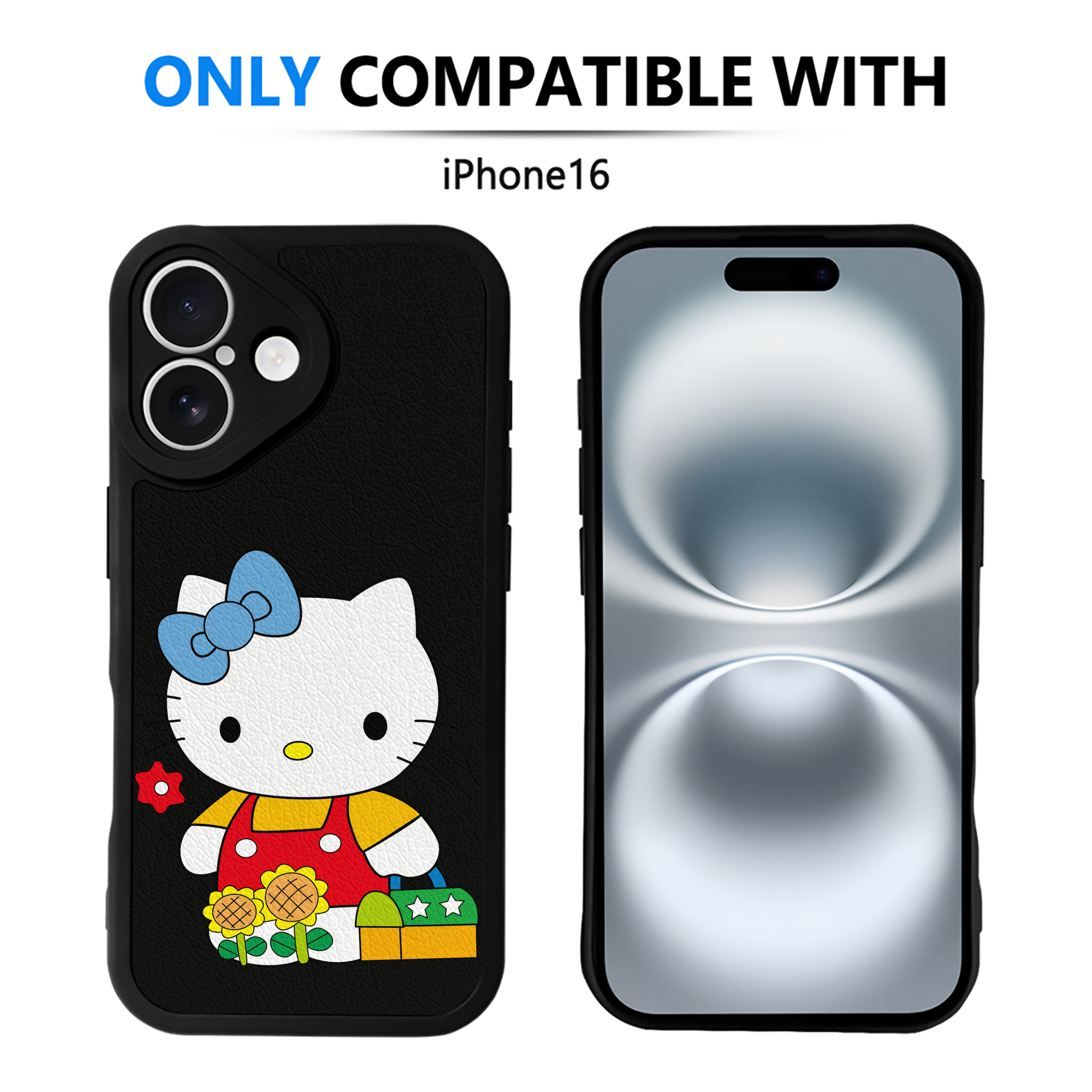 （画像用） Hello Kitty ハローキティ 【iPhone 16シリーズ対応】シリコンスマホケース（レザー調） 材質：シリコン